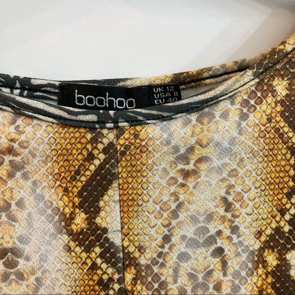 👗Boohoo mixed animal print front knot skater dress 👗 - Picture 5 of 6